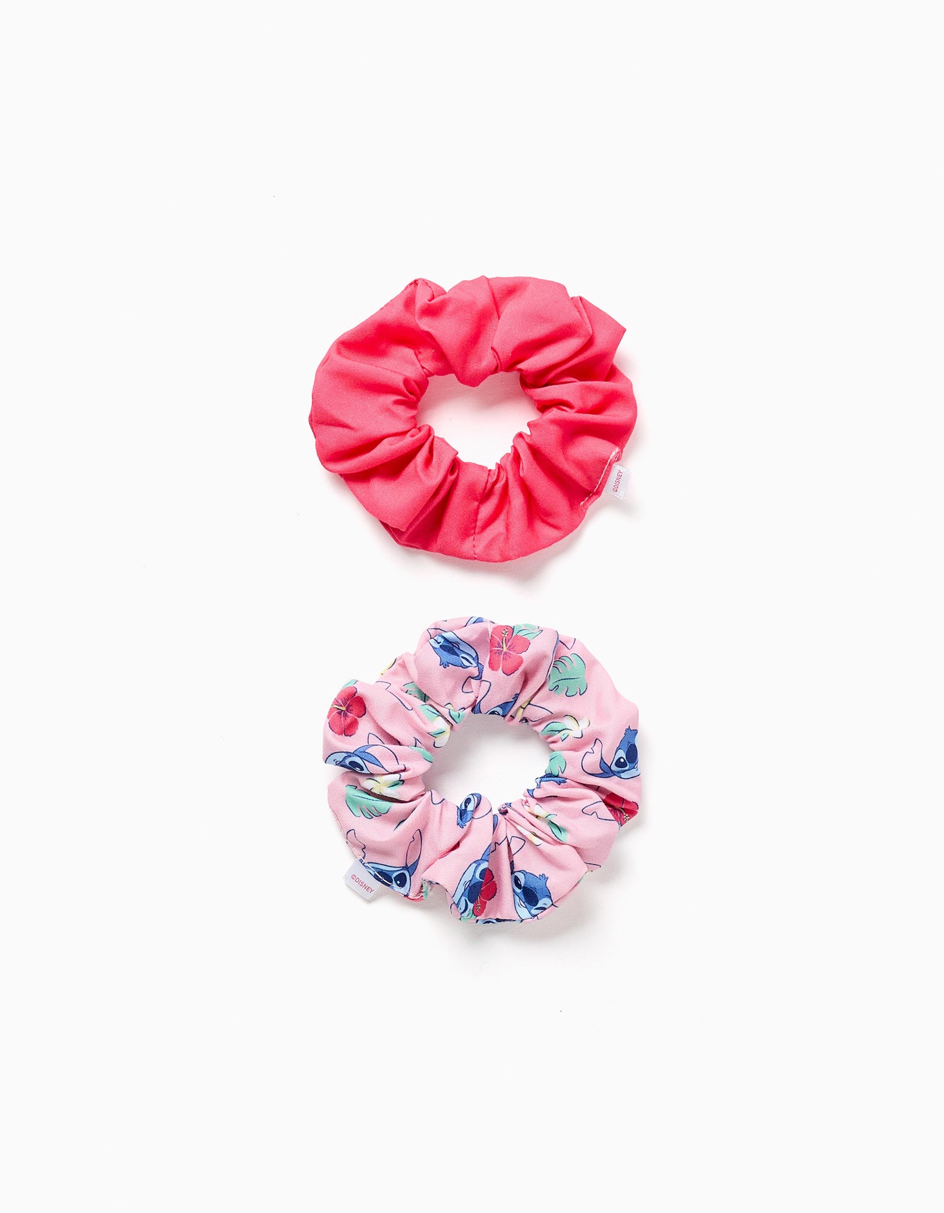 Pack of 2 Stitch scrunchies for babies and girls, pink