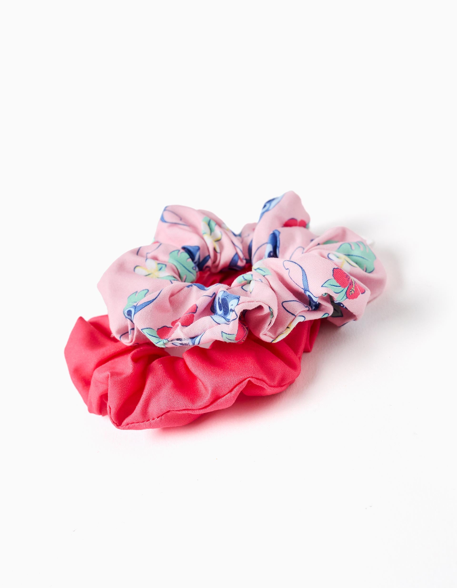Pack of 2 Stitch scrunchies for babies and girls, pink