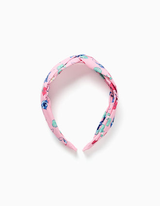 Bandolete com motivo Stitch e flores para menina, rosa-claro