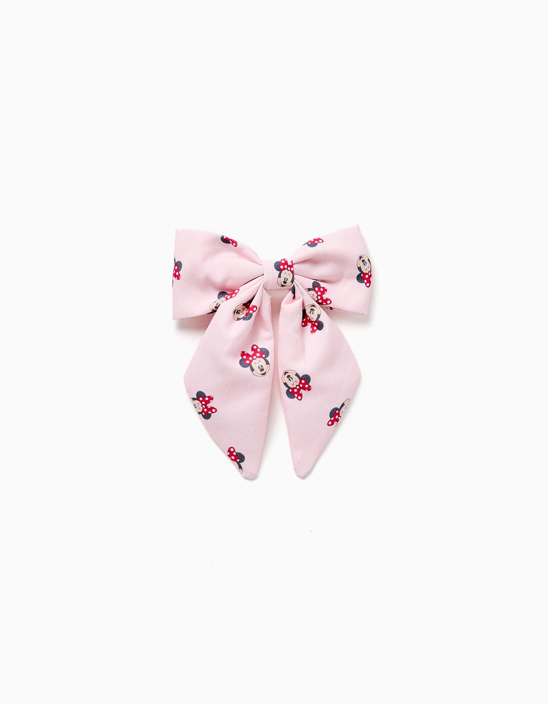 Hair slide with bow and Minnie motif for babies and girls, pink