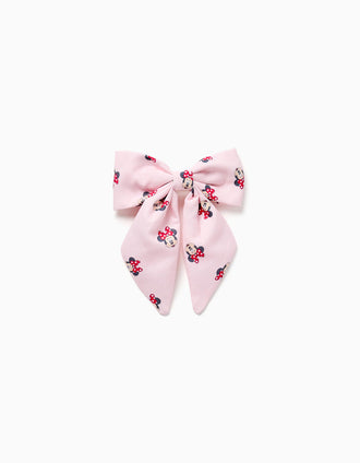 Travessão com laço e motivo Minnie para bebé e menina, rosa