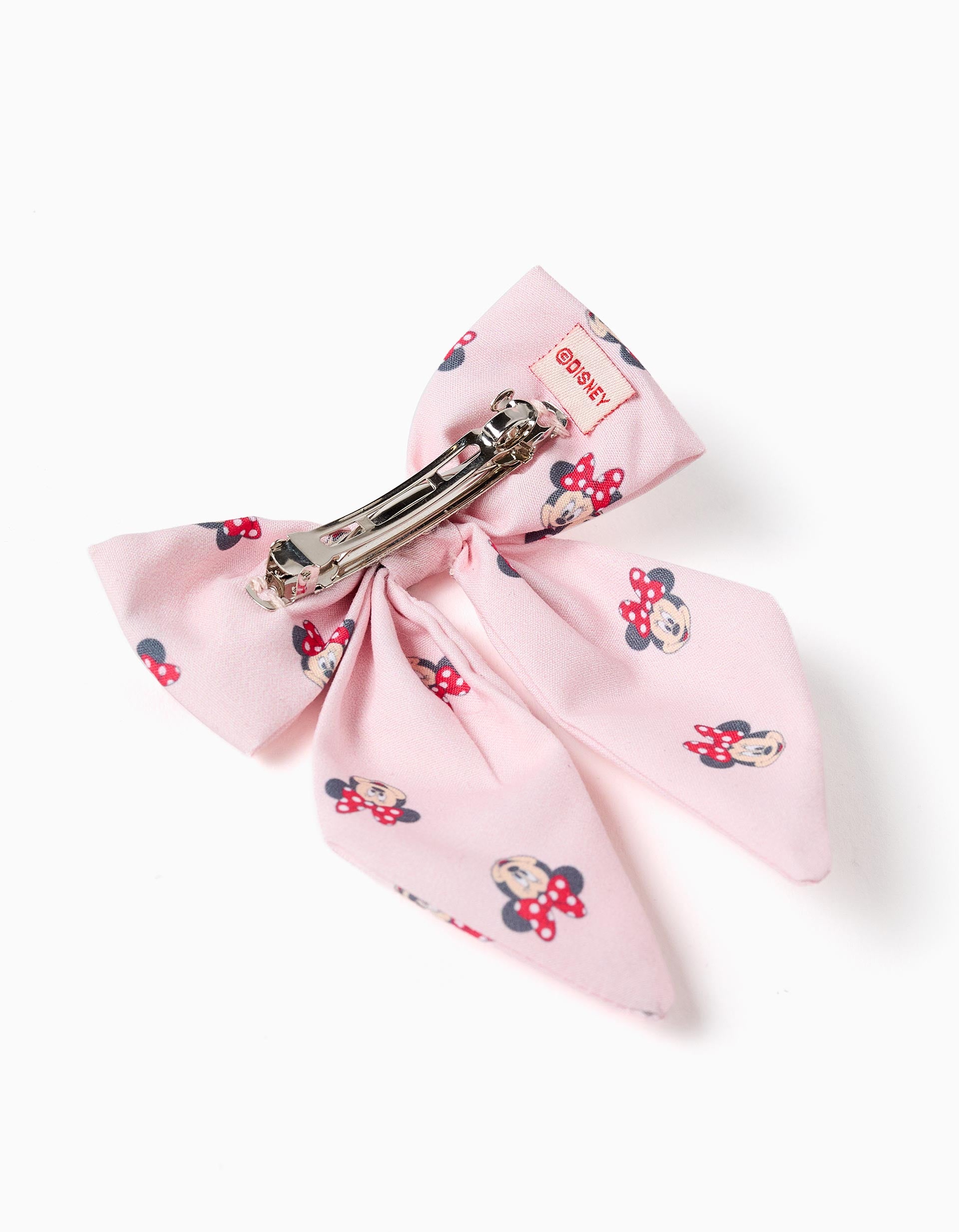 Hair slide with bow and Minnie motif for babies and girls, pink