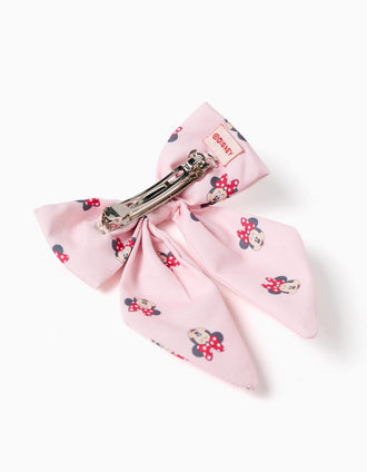 Travessão com laço e motivo Minnie para bebé e menina, rosa