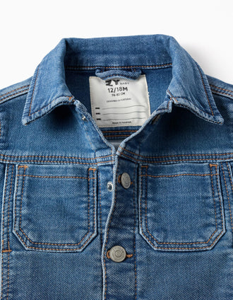 Chaqueta vaquera con cuatro bolsillos para bebé niño, azul
