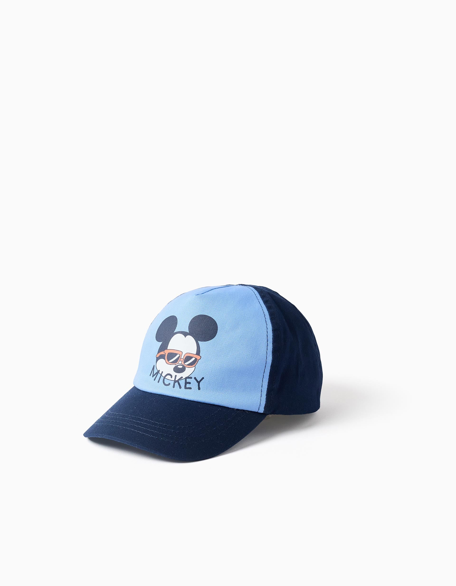 Boné de sarja com estampado do Mickey para bebé e menino, azul