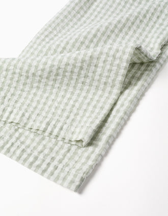 Macacão de algodão com padrão Vichy B&S para menina, branco/verde-claro