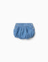 Denim shorts with elastic waistband and hems for newborns, blue