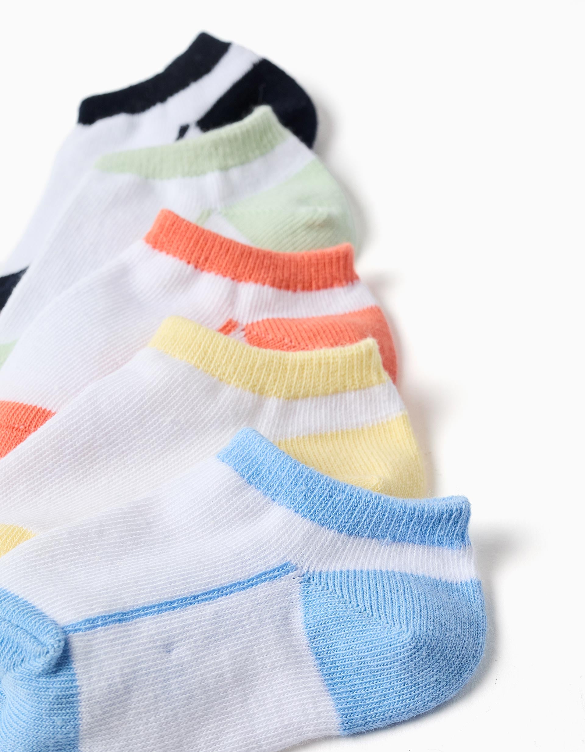 5 pairs of ankle socks with contrasting details for babies, multicolour
