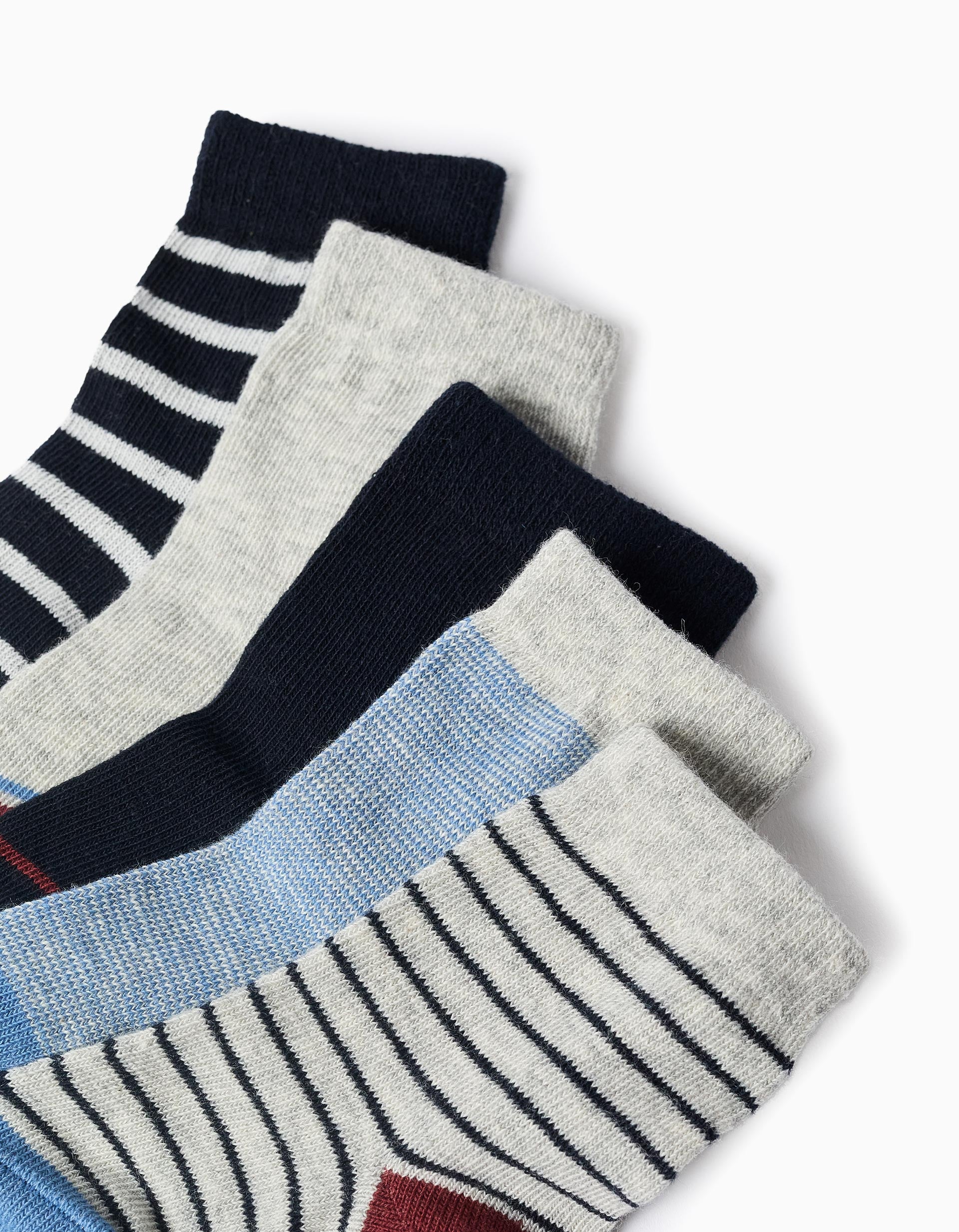 Lot de 5 paires de chaussettes à rayures pour bébé garçon, multicolore