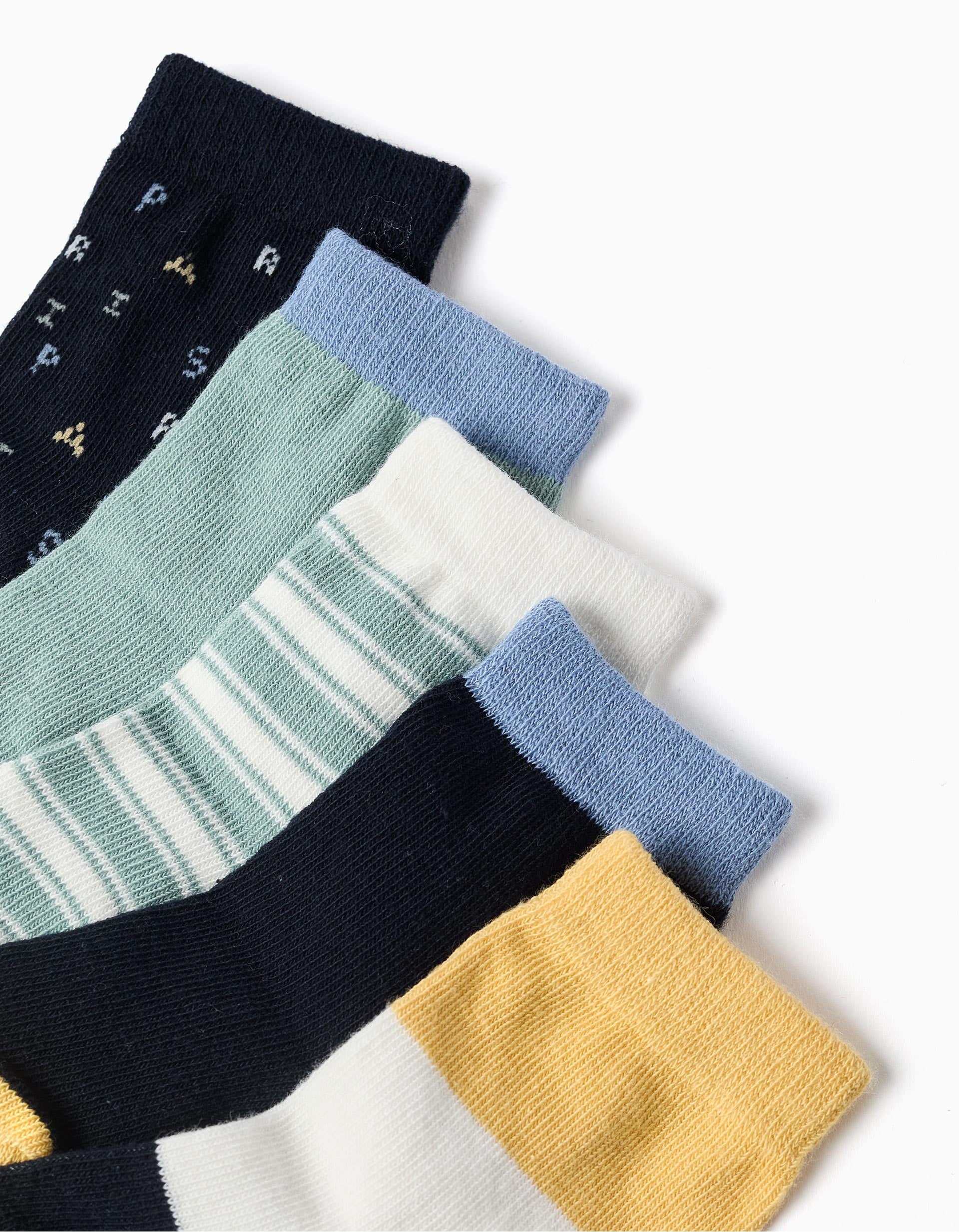 5 paires de chaussettes à détails contrastés pour bébé garçon, multicolore