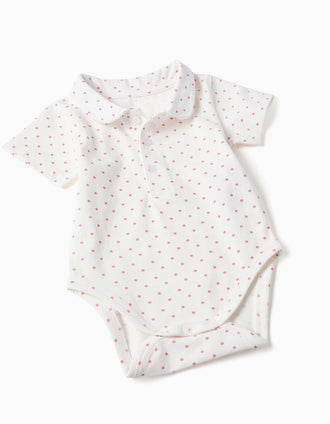 Conjunto de body e macacão de algodão para recém-nascido, branco/bege
