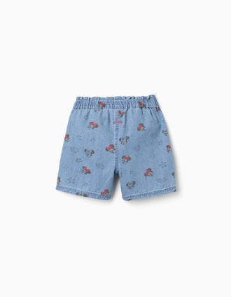 Calções de ganga com motivo Minnie para menina, azul-claro
