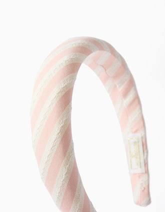Bandolete acolchoada às riscas para menina, rosa-claro/branco