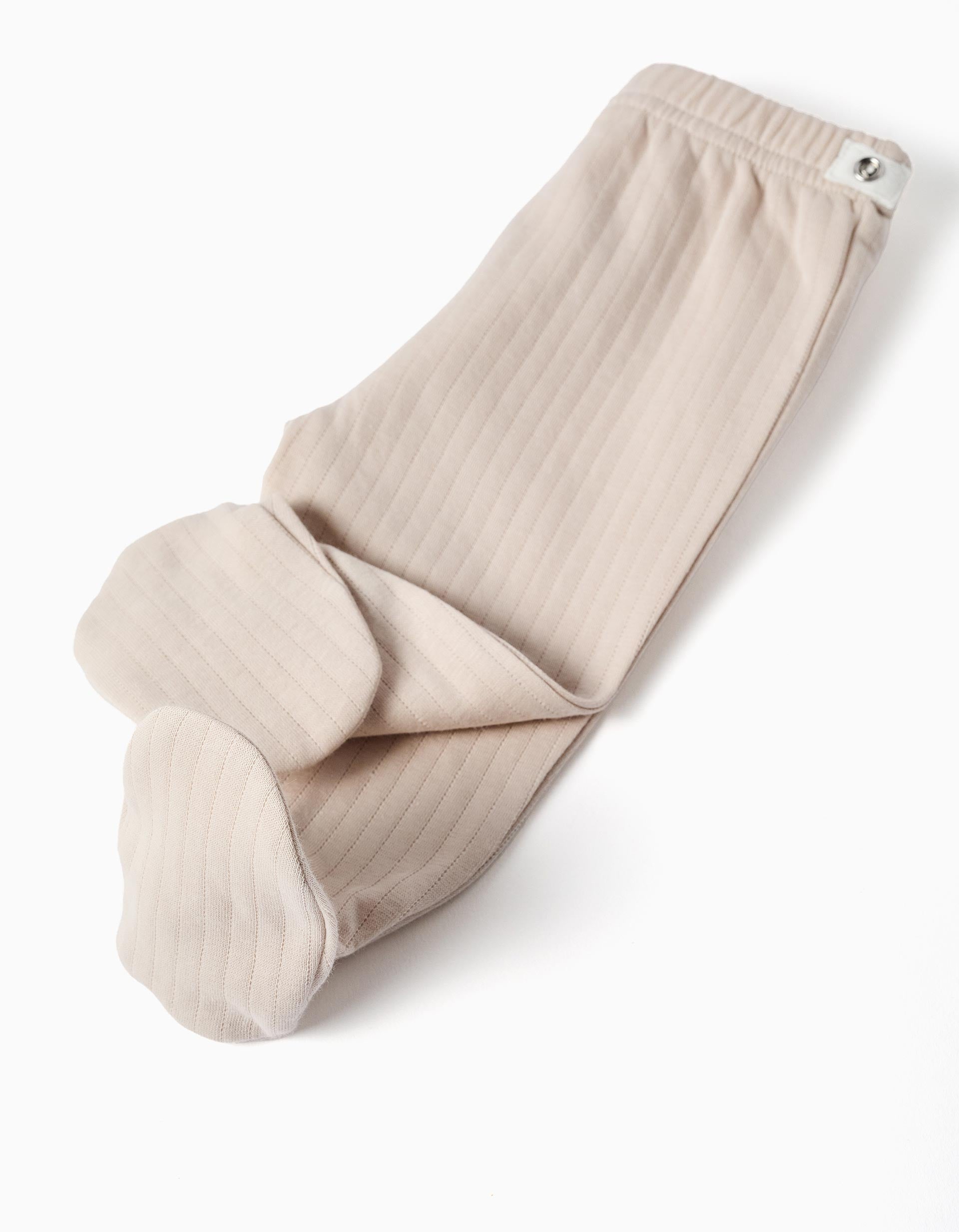 Pijama de algodón acolchado para recién nacidos y bebés, blanco/beige