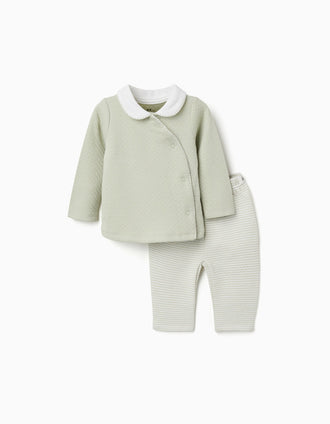 Pijama de algodón acolchado para recién nacido y bebé, verde