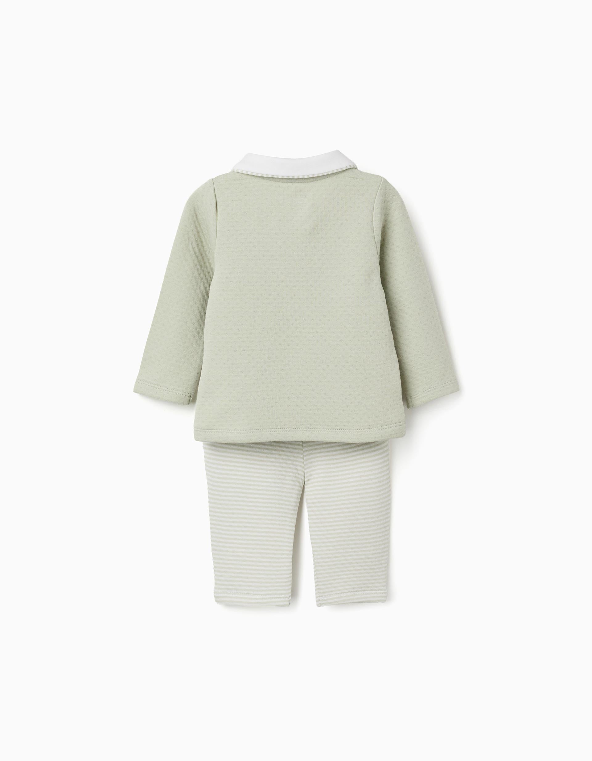 Pijama de algodón acolchado para recién nacido y bebé, verde