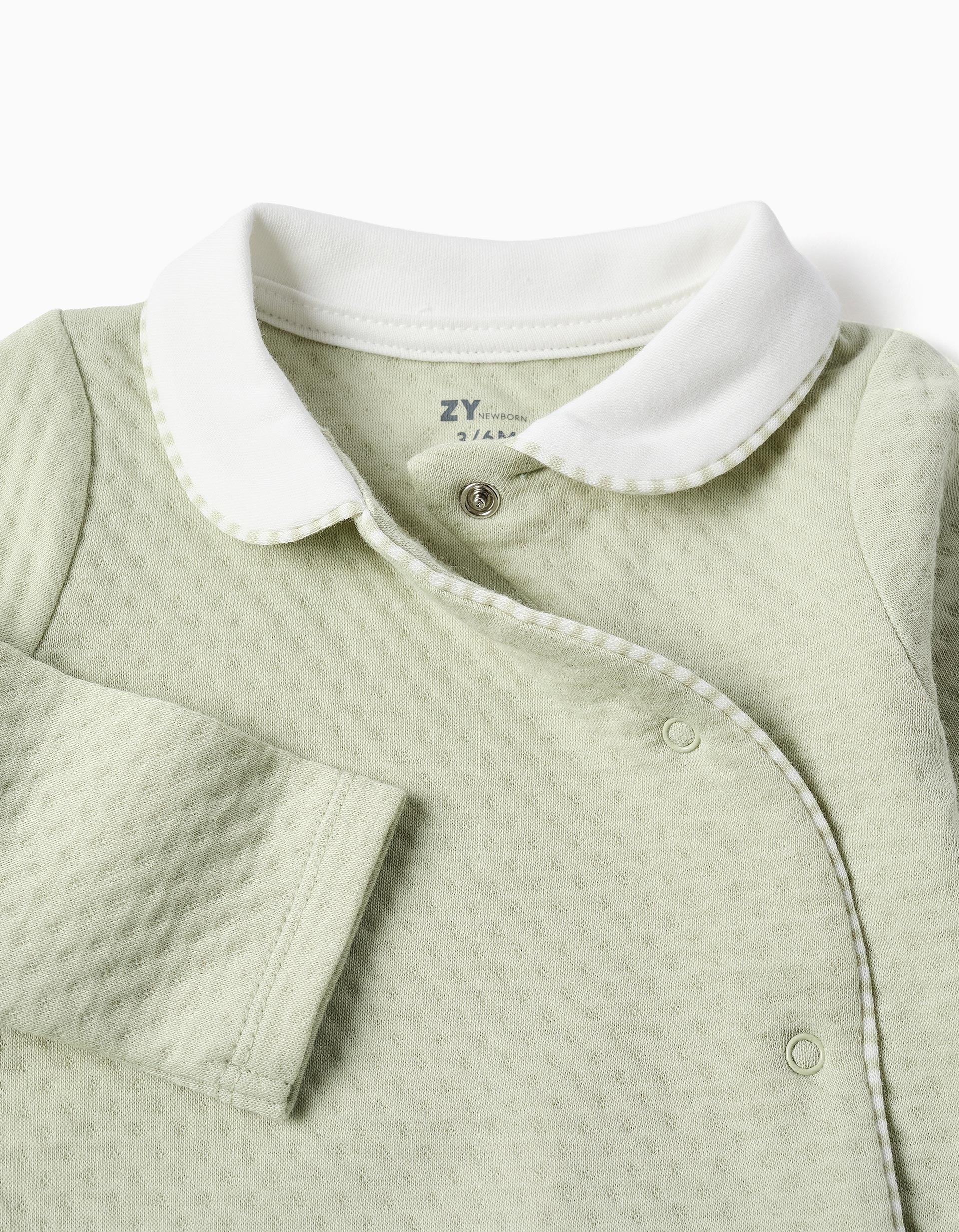 Pijama de algodón acolchado para recién nacido y bebé, verde