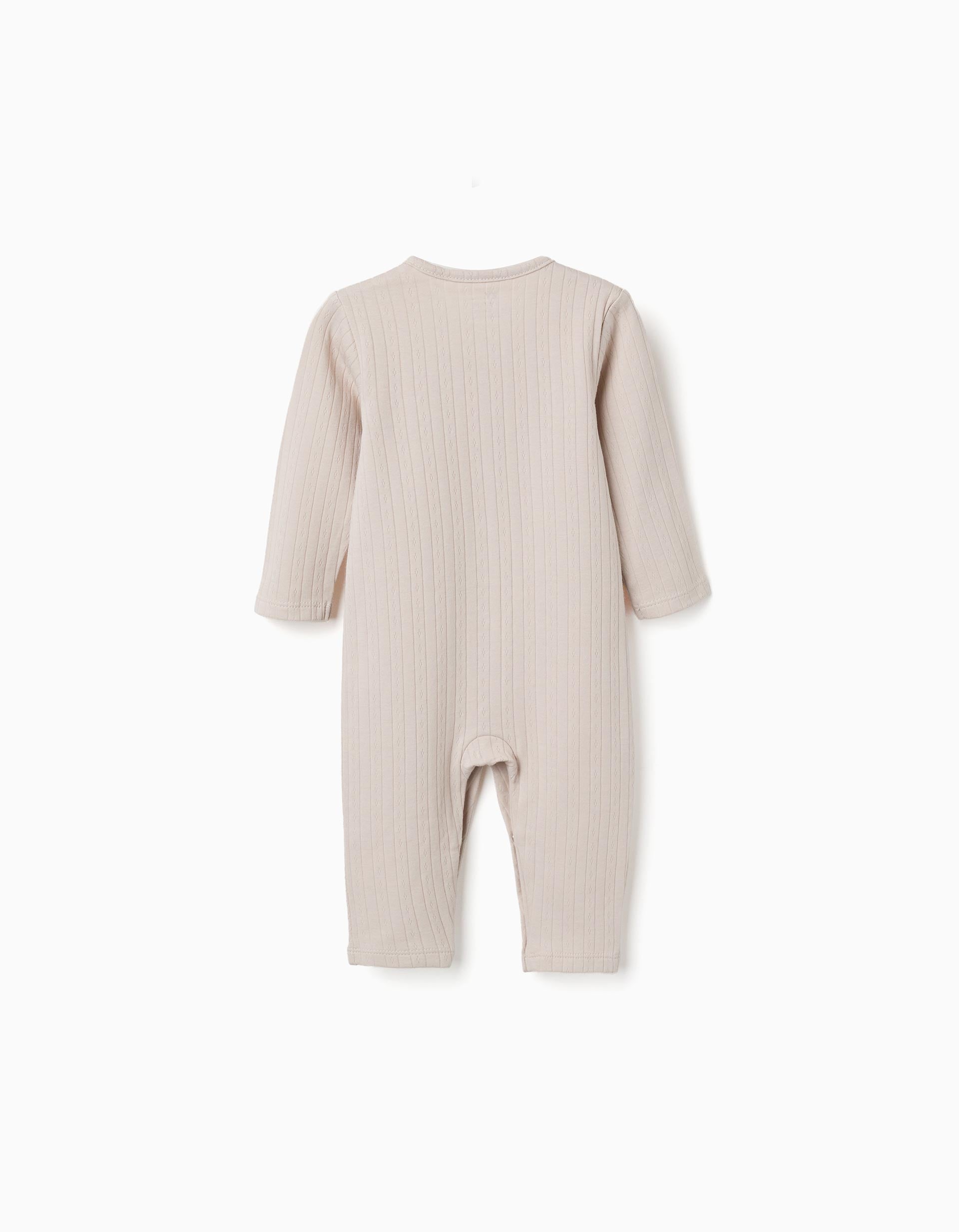 2 cotton ribbed/plain babygrows for newborns and babies, beige/green