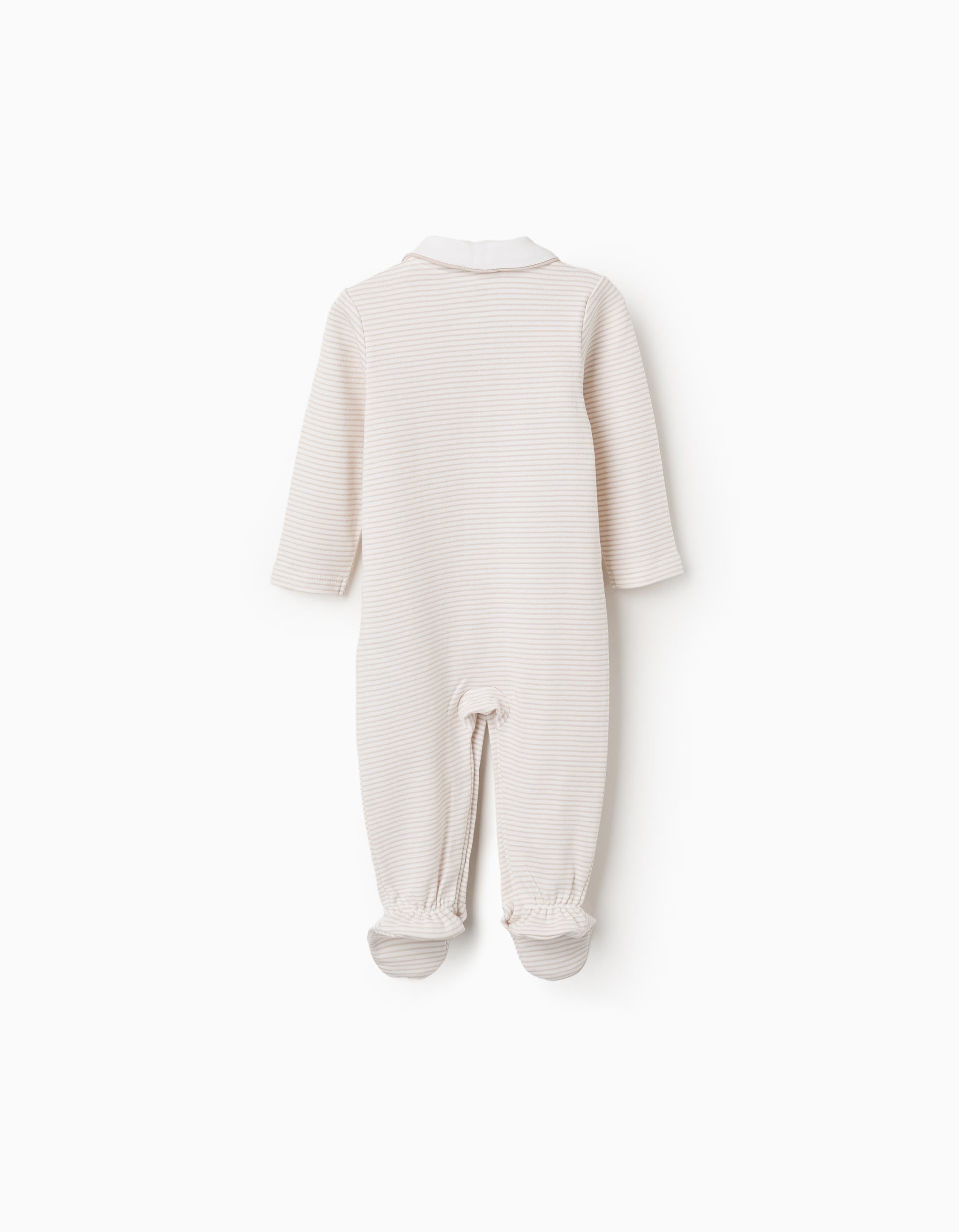 4-piece cotton set for newborns and babies, white/beige