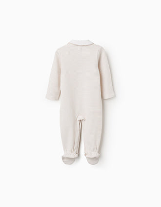 4-piece cotton set for newborns and babies, white/beige