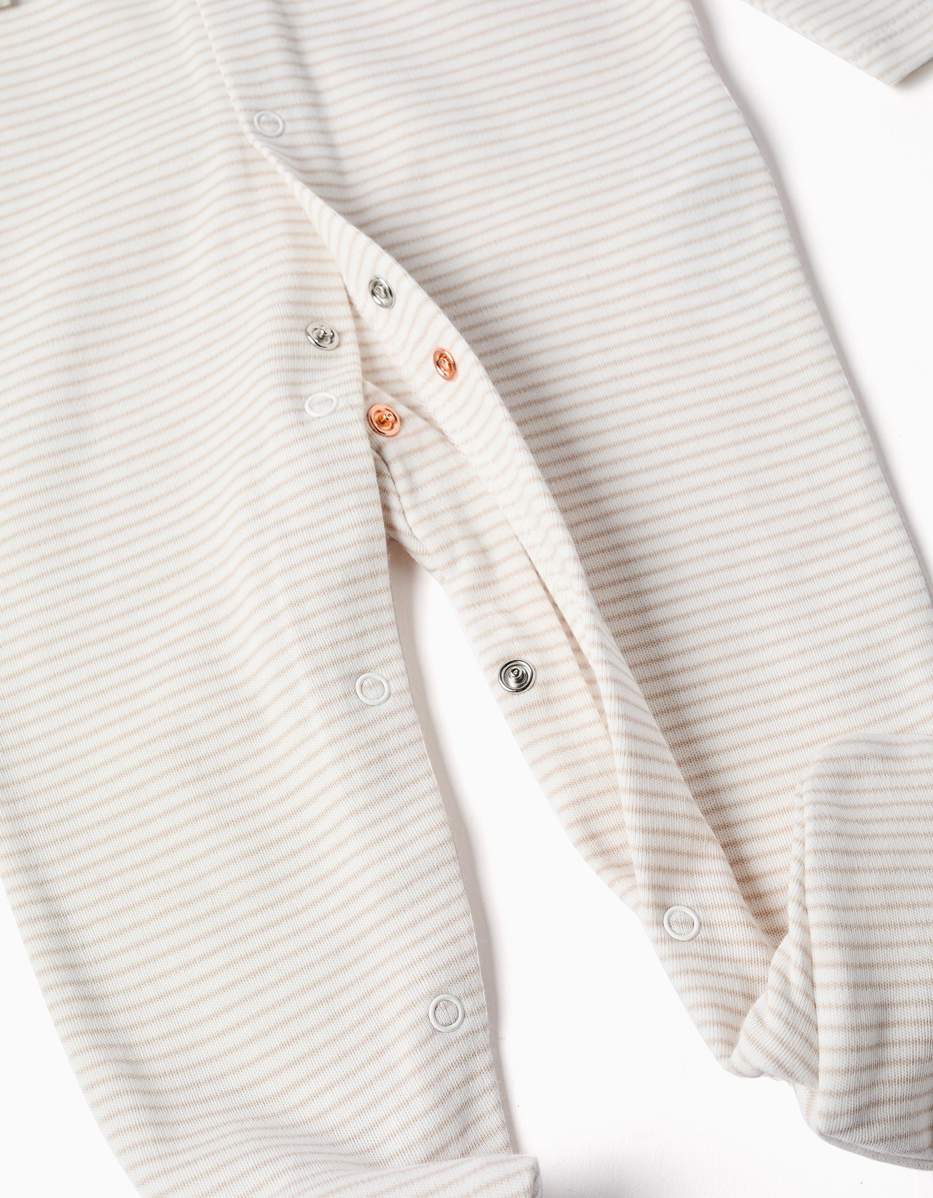 4-piece cotton set for newborns and babies, white/beige