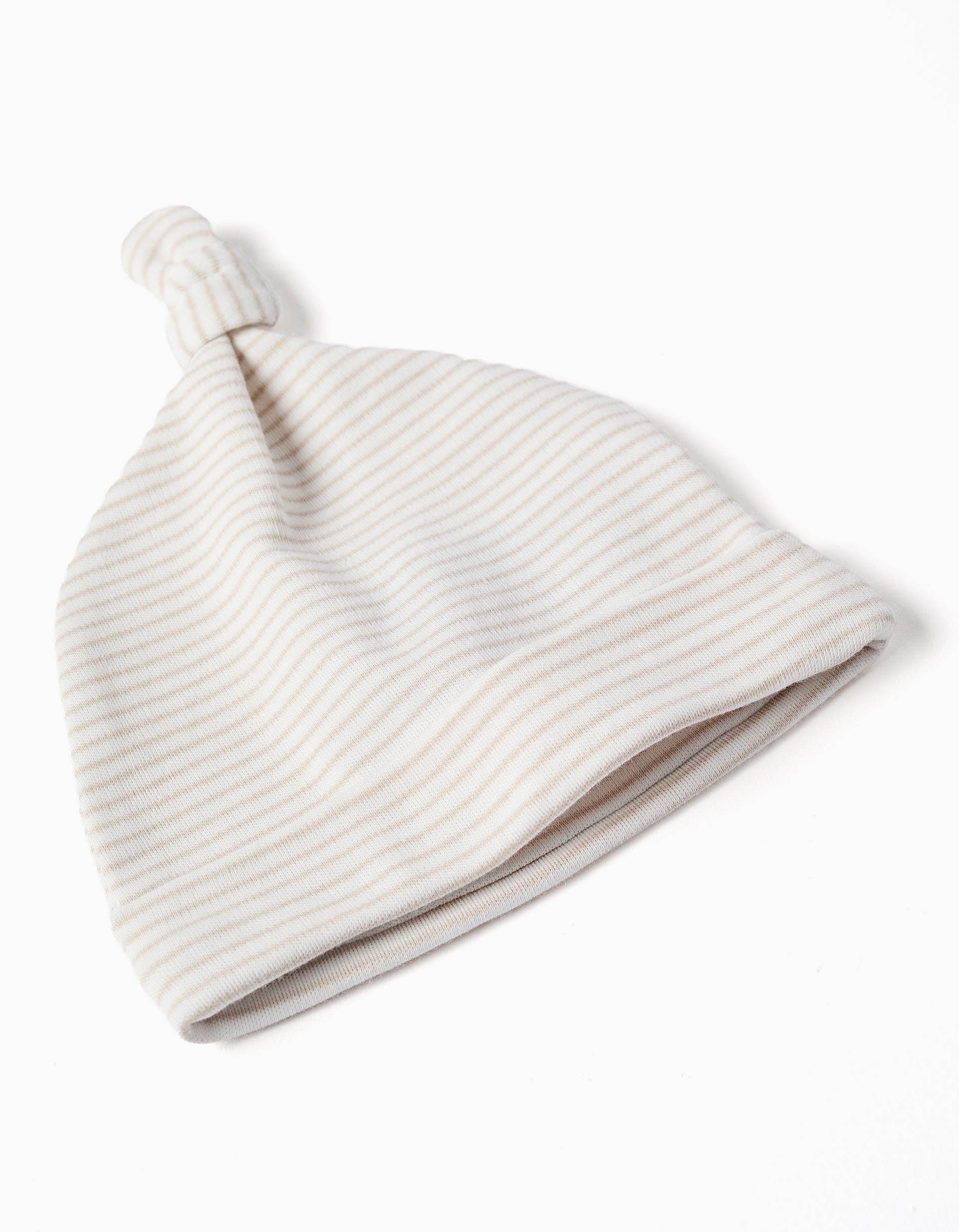 4-piece cotton set for newborns and babies, white/beige