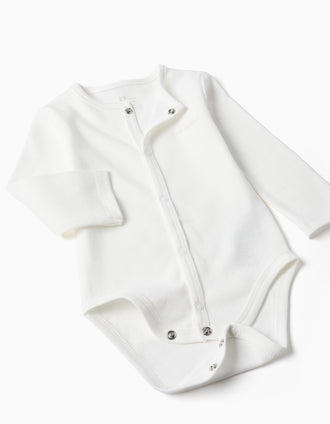 4-piece cotton set for newborns and babies, white/beige