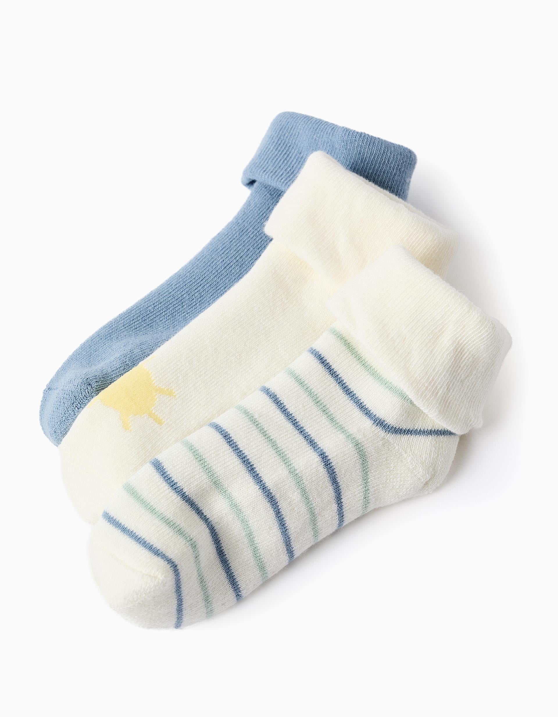 3 paires de chaussettes pour nouveau-né et bébé garçon, multicolore