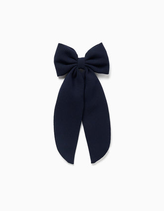 Travessão com laço grande para bebé e menina, azul-escuro