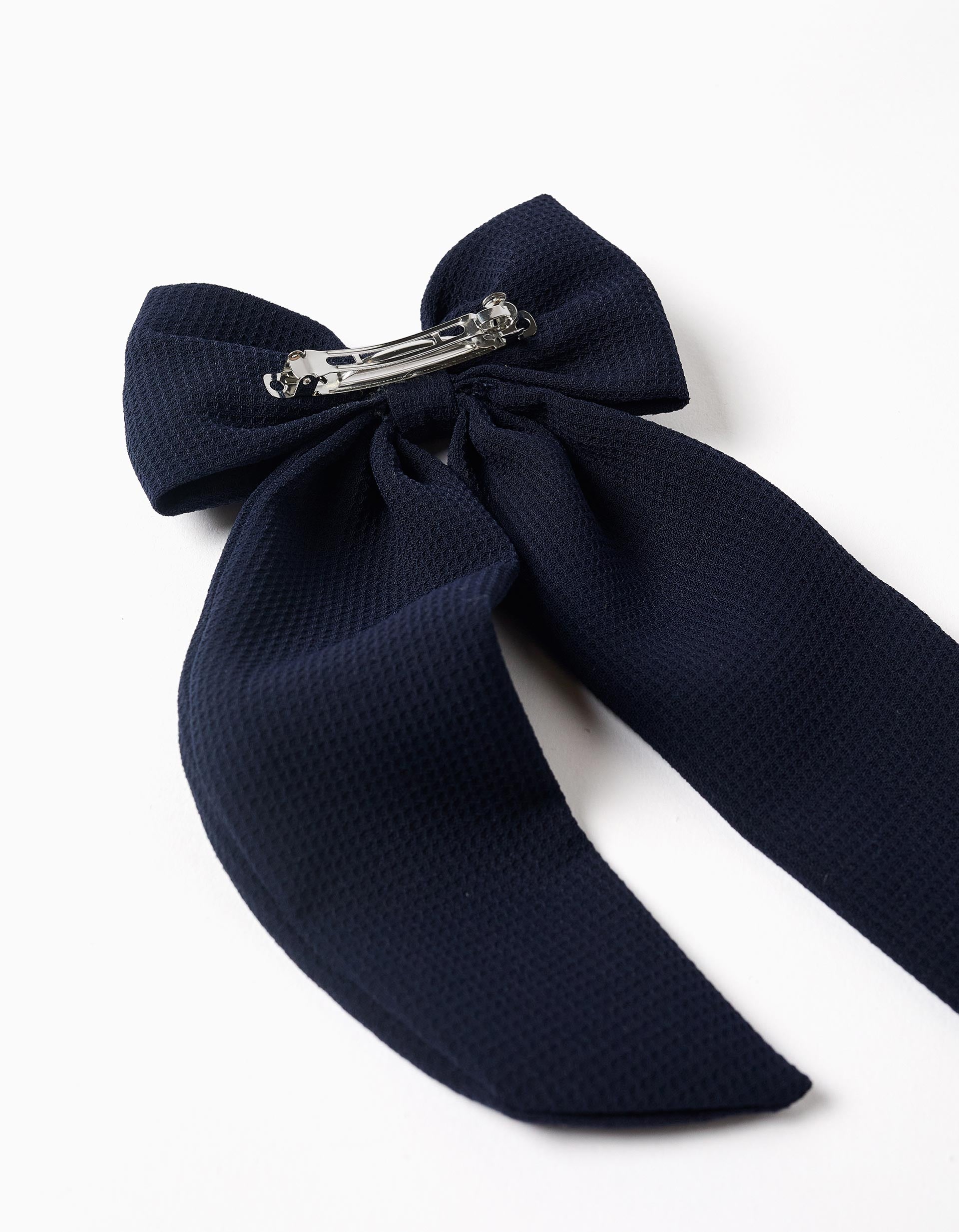 Barrette à cheveux avec grand nœud pour bébé et fille, bleu foncé