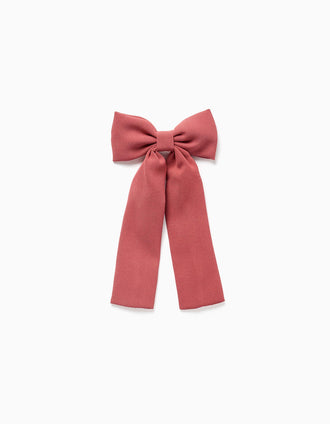Travessão com laço grande para bebé e menina, vermelho-tijolo