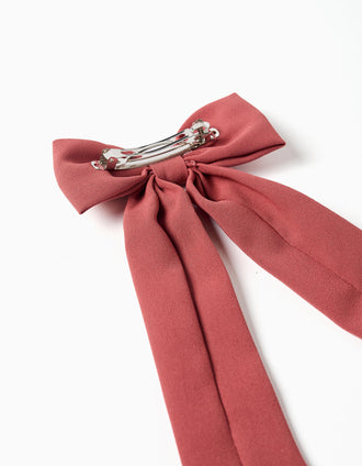 Travessão com laço grande para bebé e menina, vermelho-tijolo