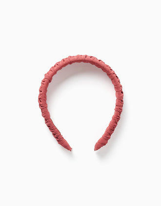 Bandolete de tecido entrançado para menina, vermelho-tijolo