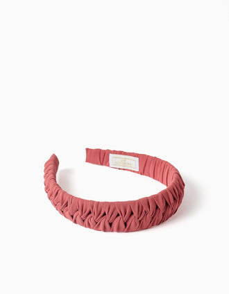 Bandolete de tecido entrançado para menina, vermelho-tijolo