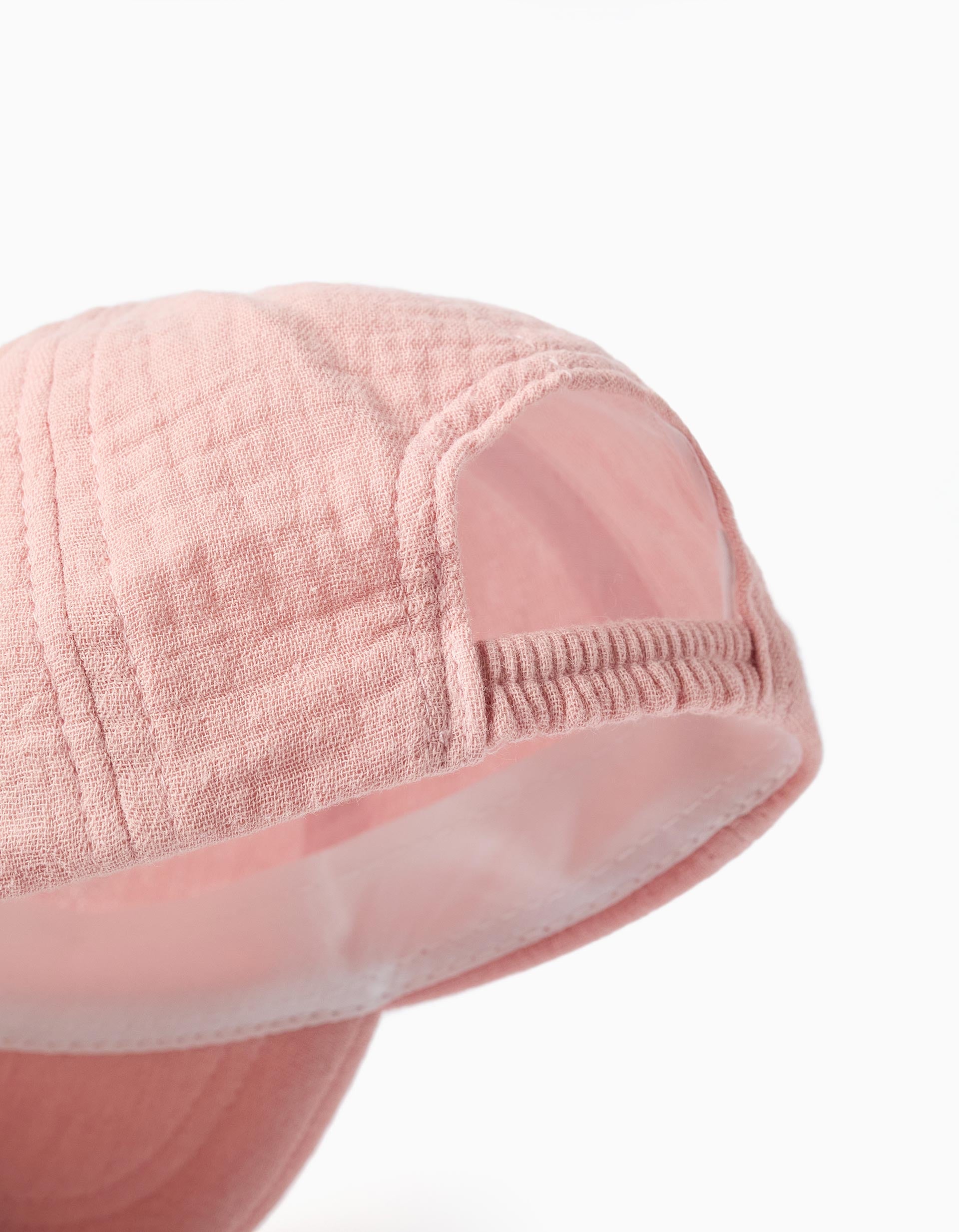 Gorra de algodón con orejas 3D para recién nacidos, rosa claro