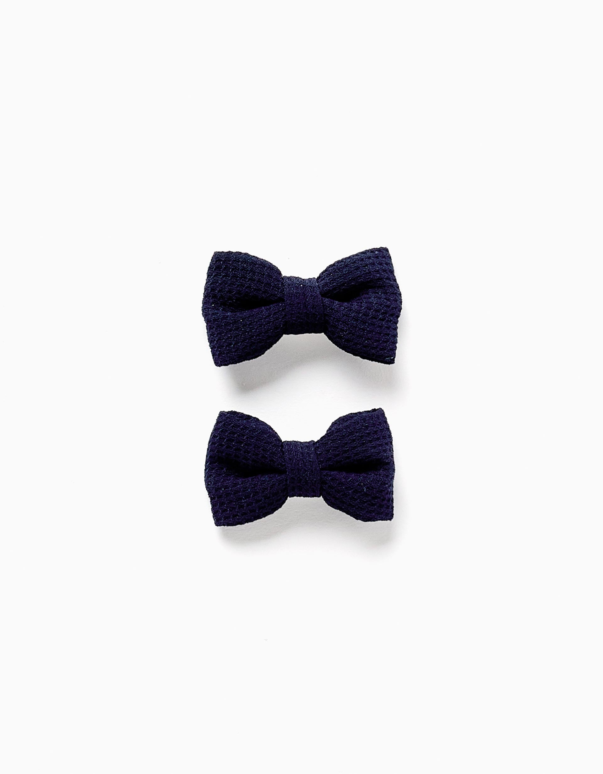 Pack of 2 hair clips with bow for babies and girls, dark blue