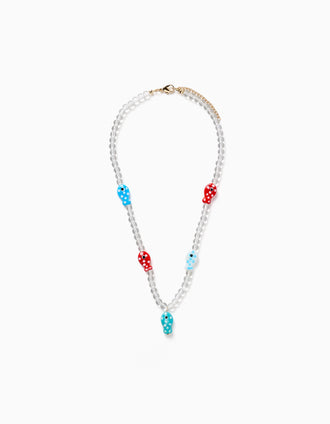 Colar de missangas com pingente de peixe para menina, multicolor