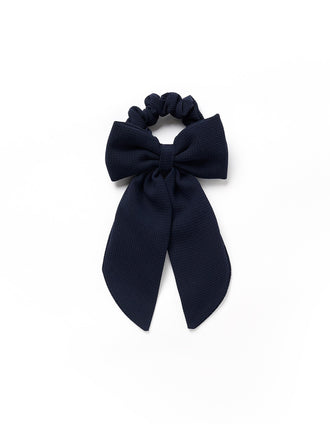 Scrunchie com laço grande para bebé e menina, azul-escuro