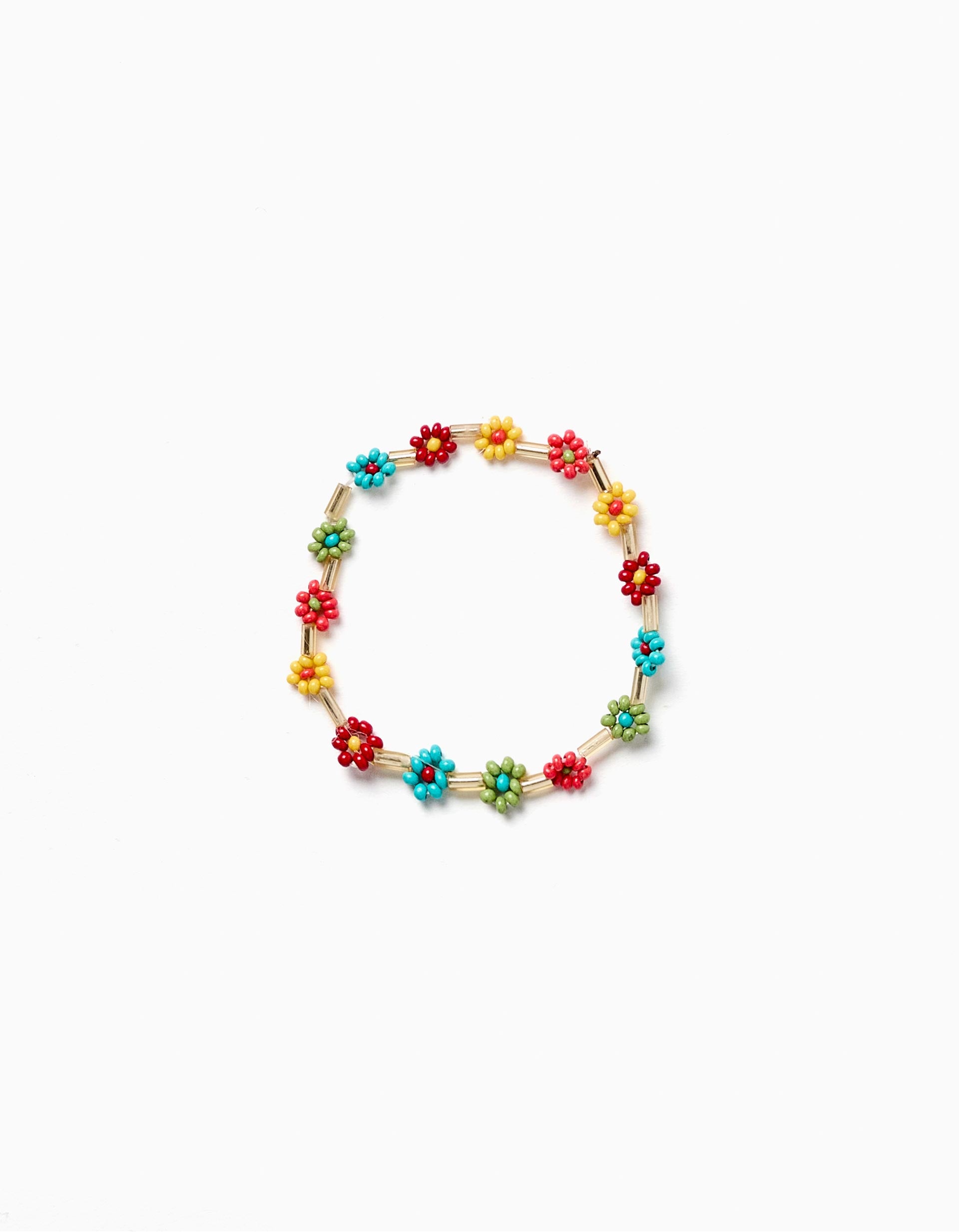 Bracelet à perles florales pour fille, multicolore