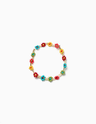 Bracelet à perles florales pour fille, multicolore