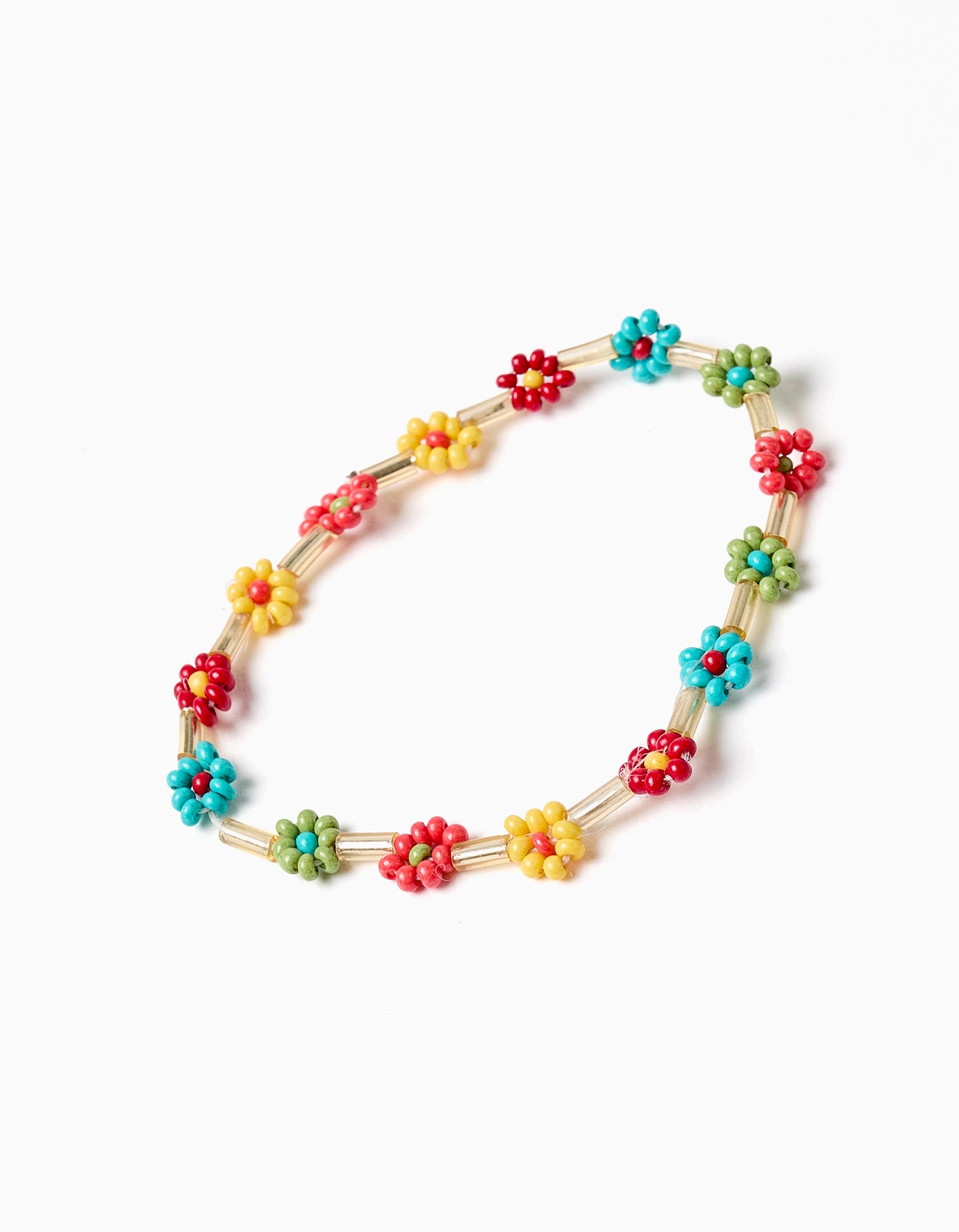 Bracelet à perles florales pour fille, multicolore