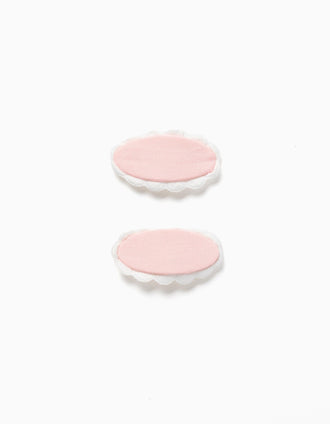 Pack de 2 travessões de cabelo ovais para menina, rosa/branco