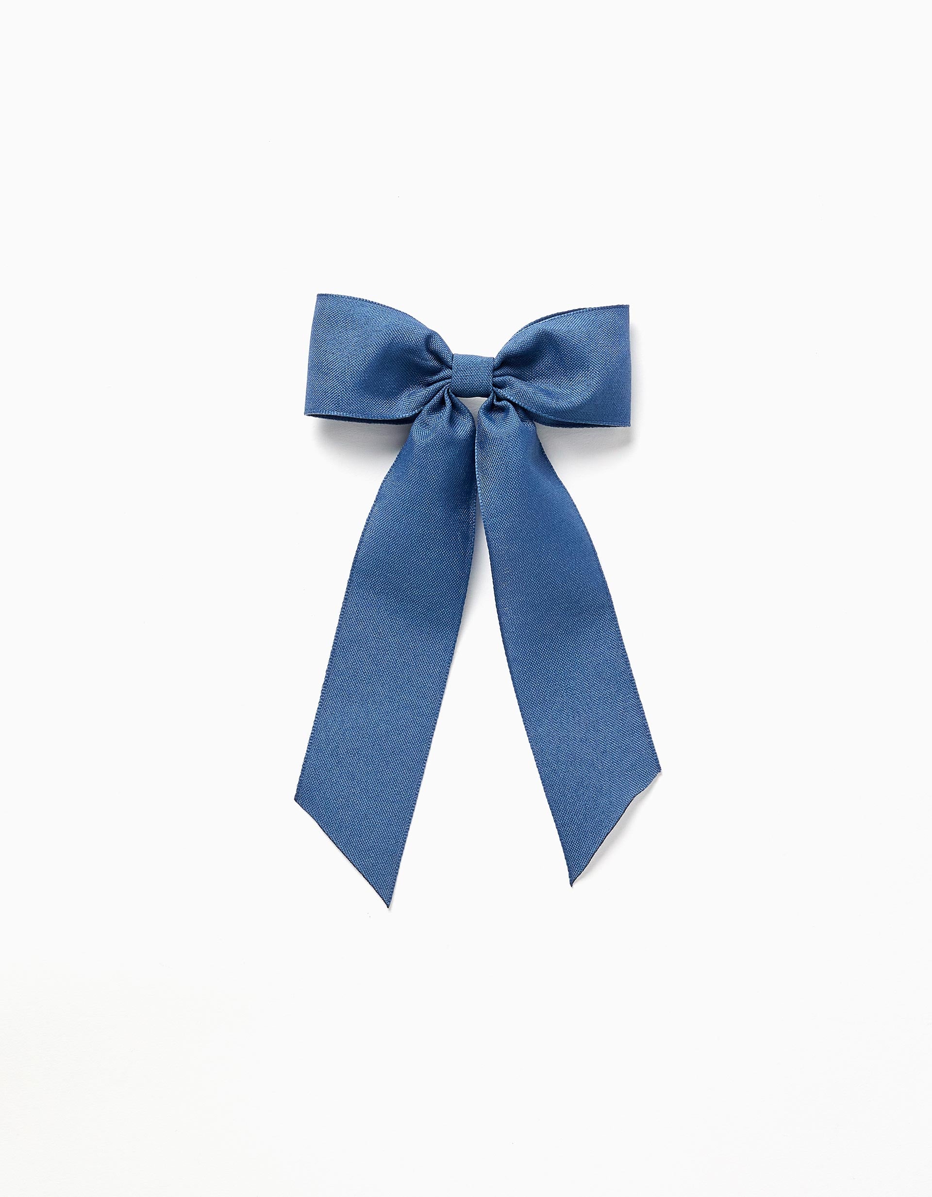 Hair slide with large bow for babies and girls, blue