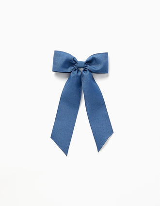 Travessão com laço grande para bebé e menina, azul