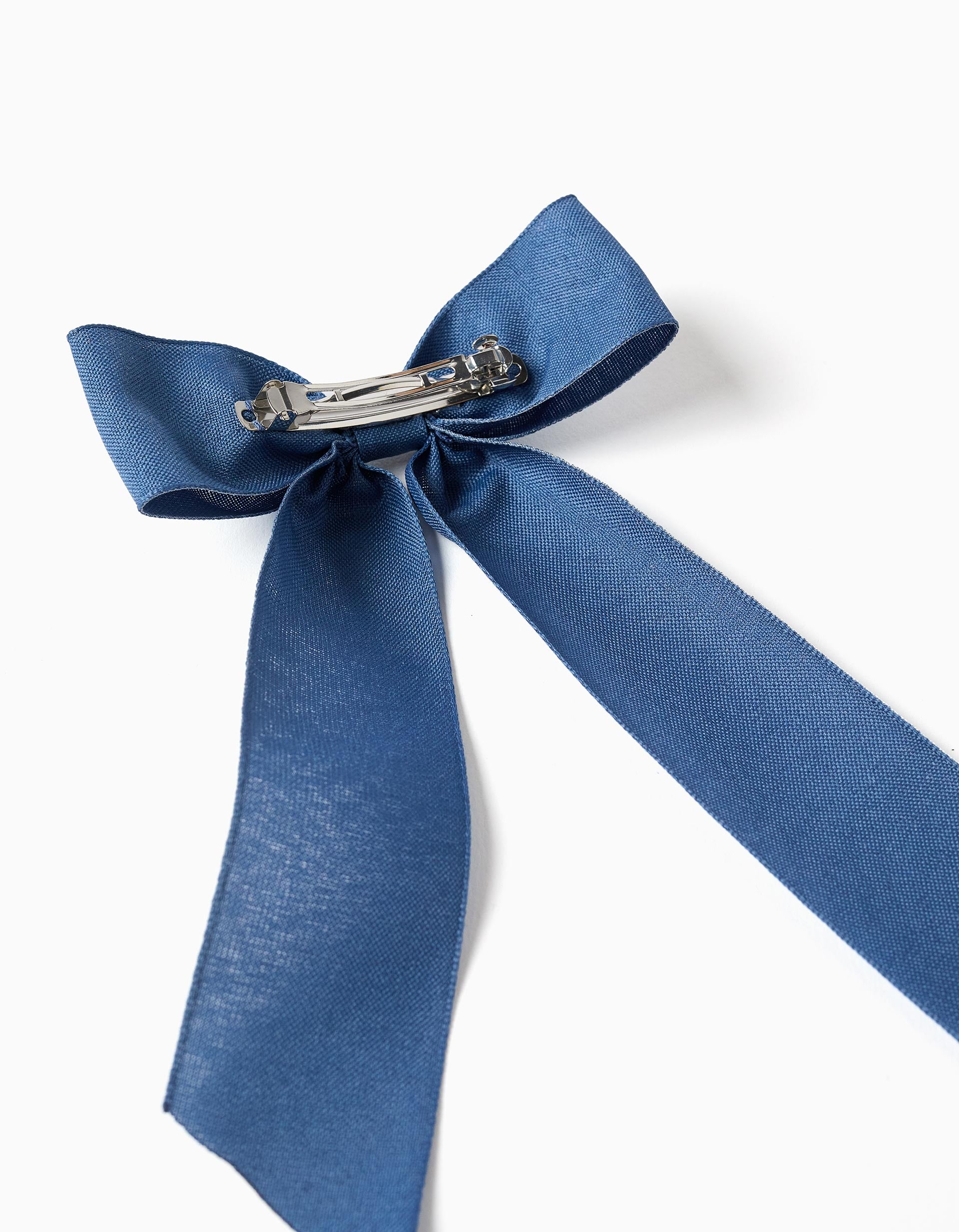 Hair slide with large bow for babies and girls, blue