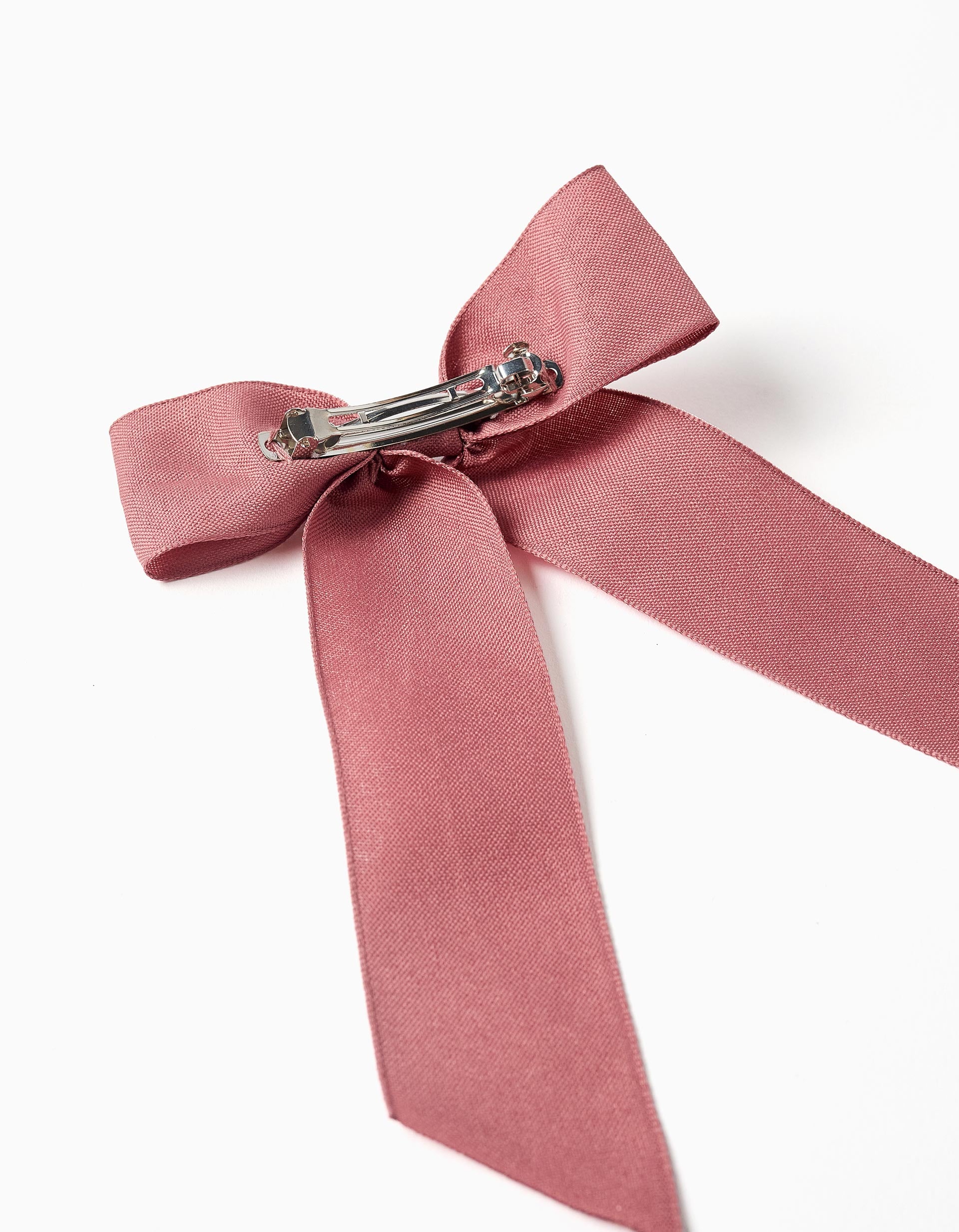 Hair slide with large bow for babies and girls, dusty rose