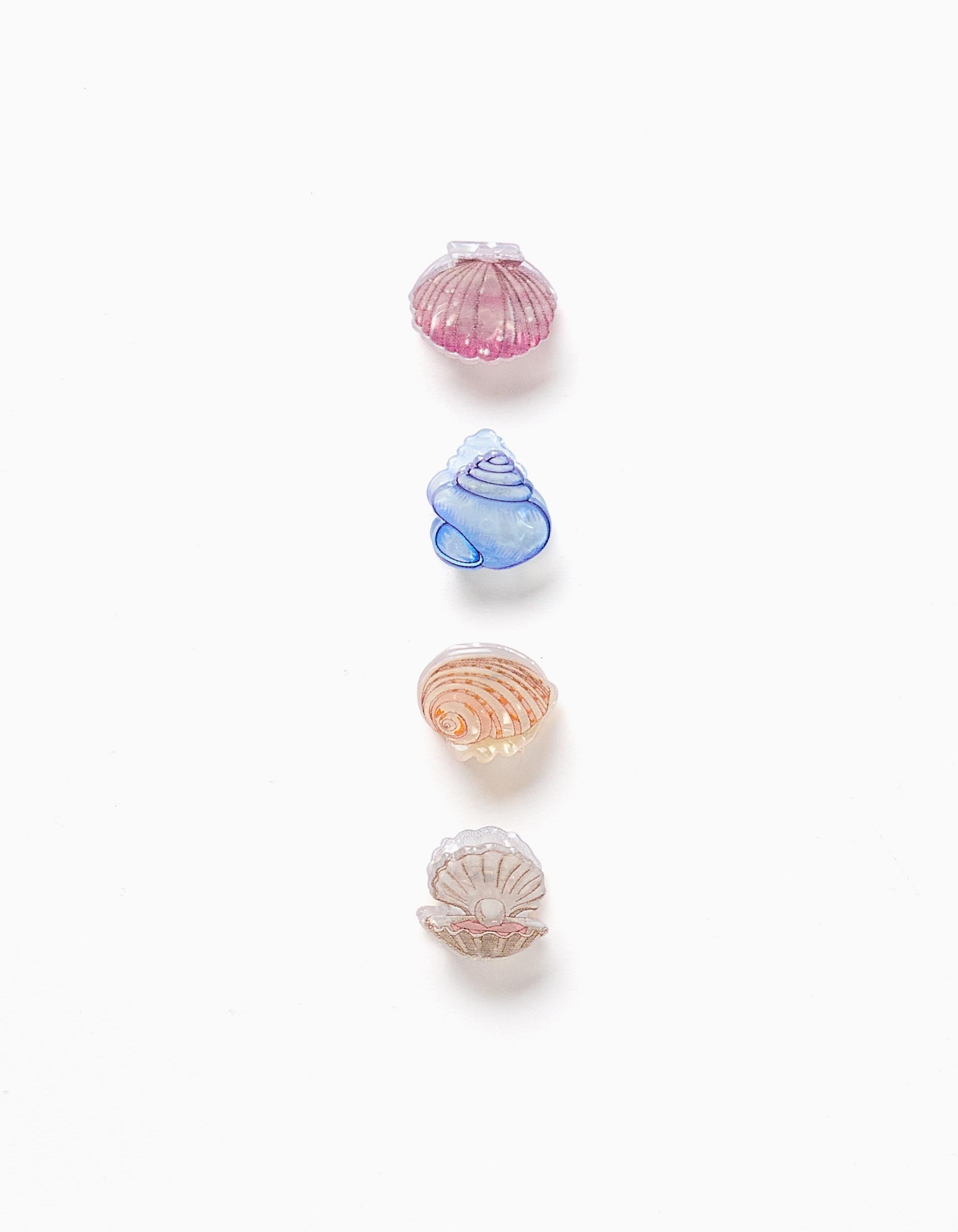 Pack de 4 mini molas com conchas para bebé e menina, multicolor