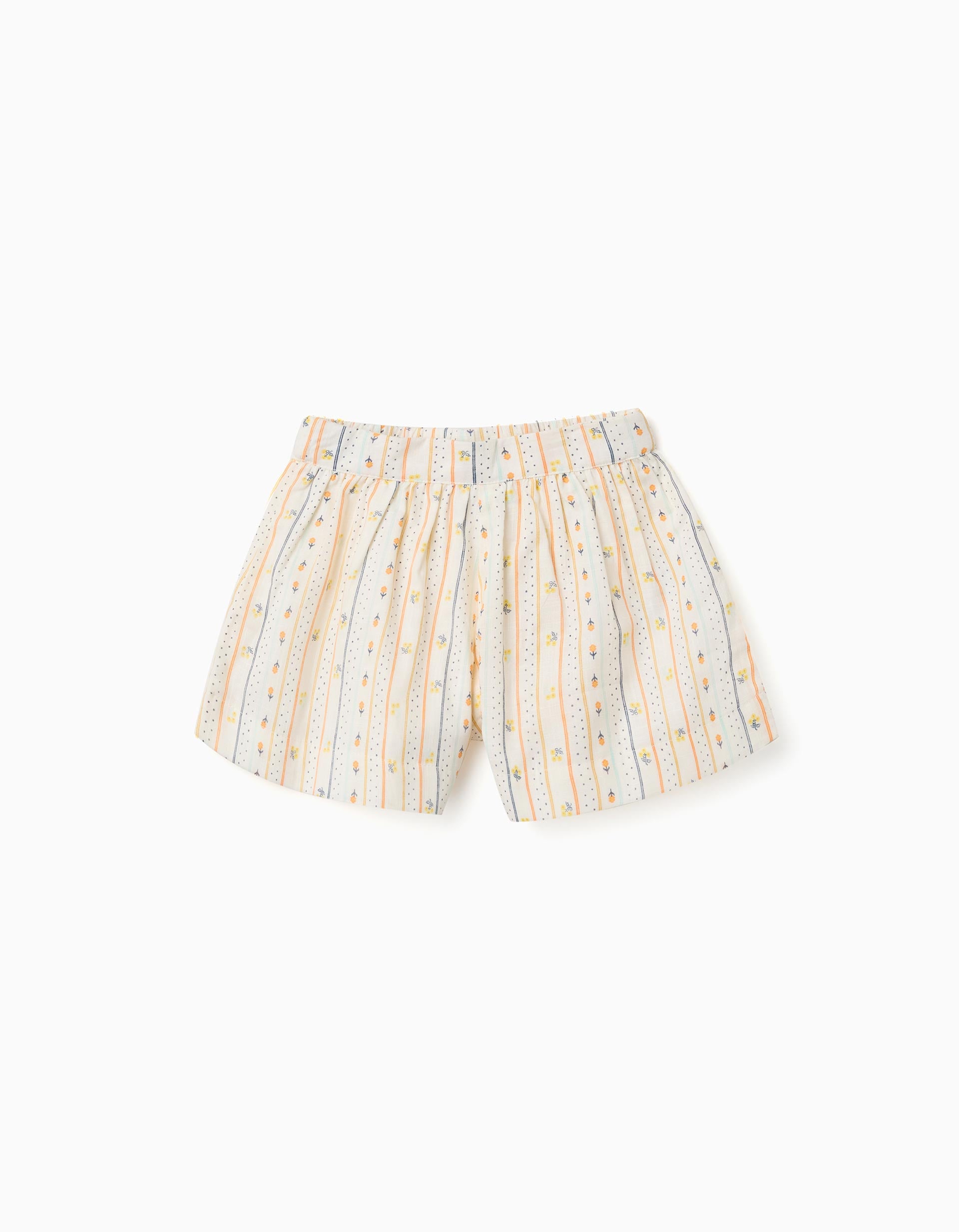 Short en coton à fleurs et taille élastiquée pour bébé fille, multicolore