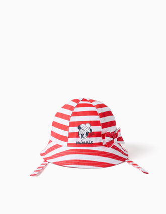 Bob en coton avec imprimé Minnie pour nouveau-née, rouge/blanc