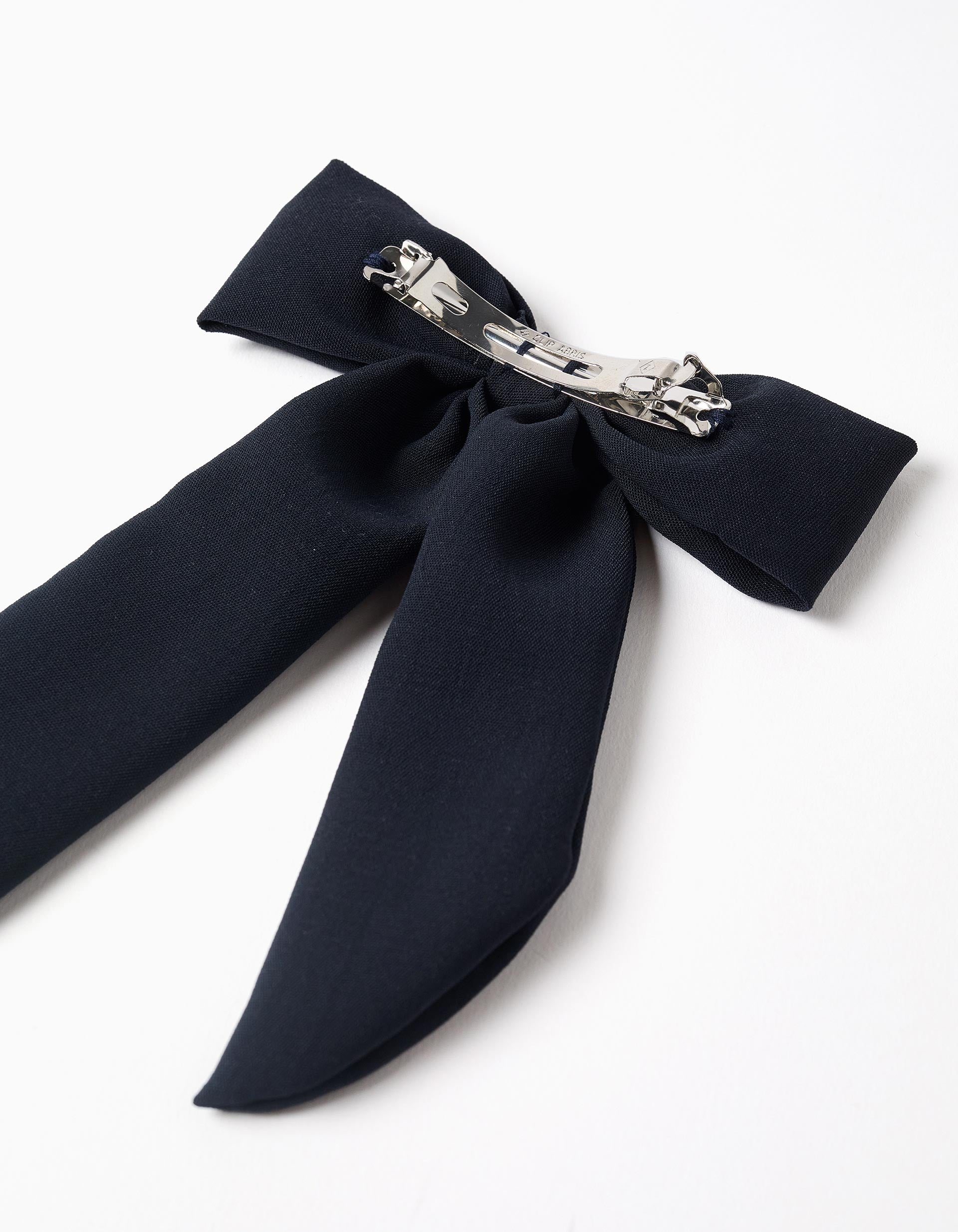 Travessão com laço médio para bebé e menina, azul-escuro